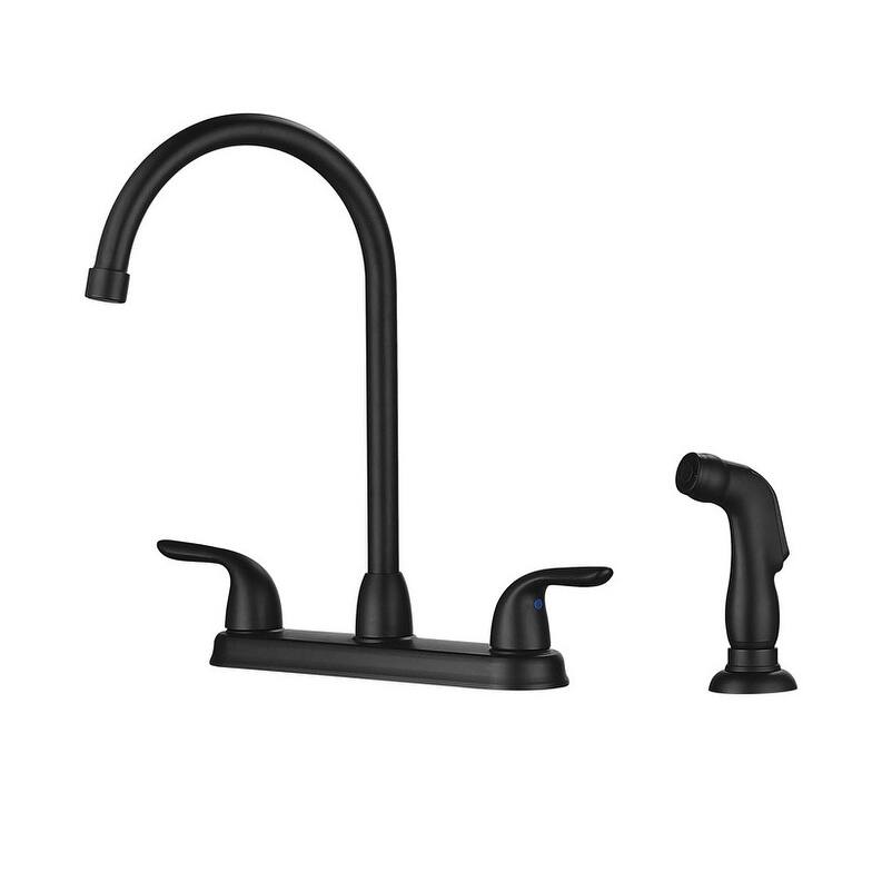 2-Handle Kitchen Faucet with Pull-Out Side Sprayer, 4-Hole Installation