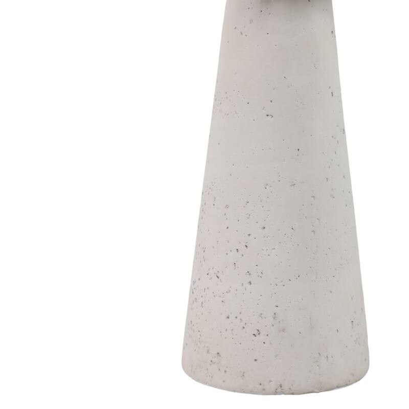 Pottery Taper Holder Cylindrical Top and Conical Base Design - White