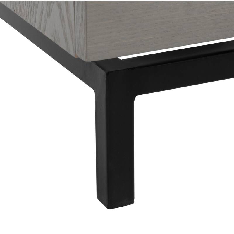 SAFAVIEH Herschel Grey/ Black Storage Cabinet - 27.5" x 17.6" x 21.6"