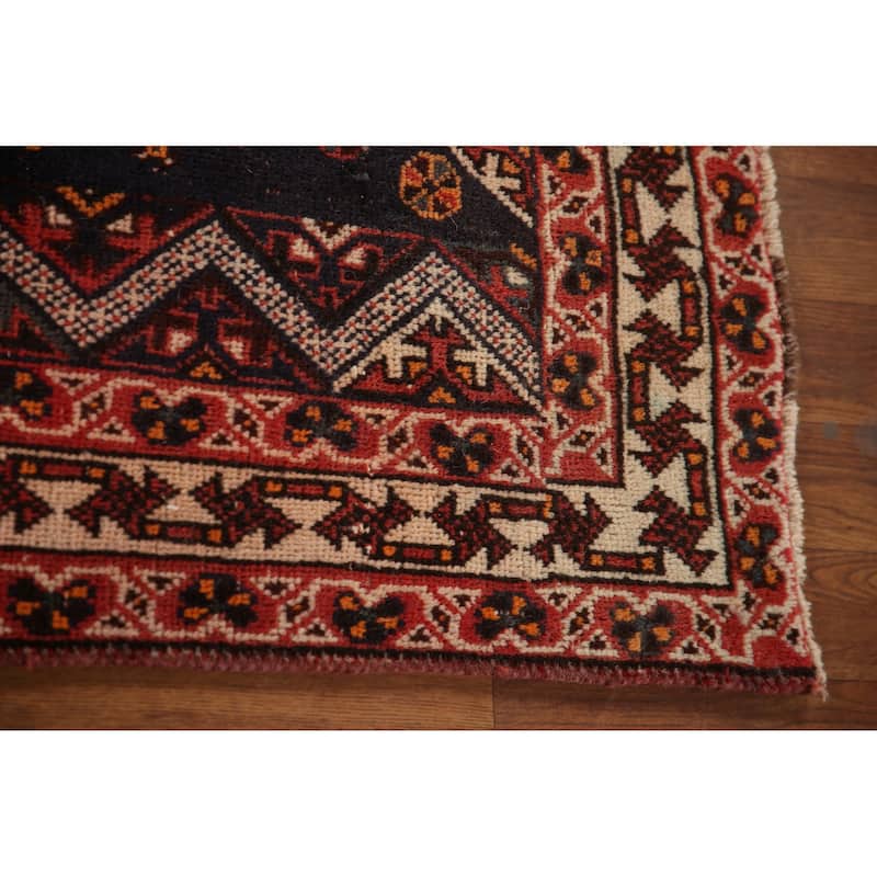 Vegetable Dye Tribal Shiraz Persian Rug Handmade Vintage Wool Carpet - 6'11"x 9'11"