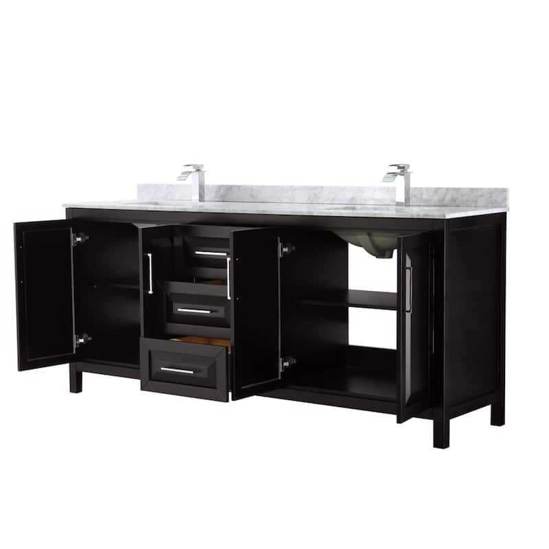 Wyndham Collection Daria 80" Free Standing Double Vanity Set with MDF