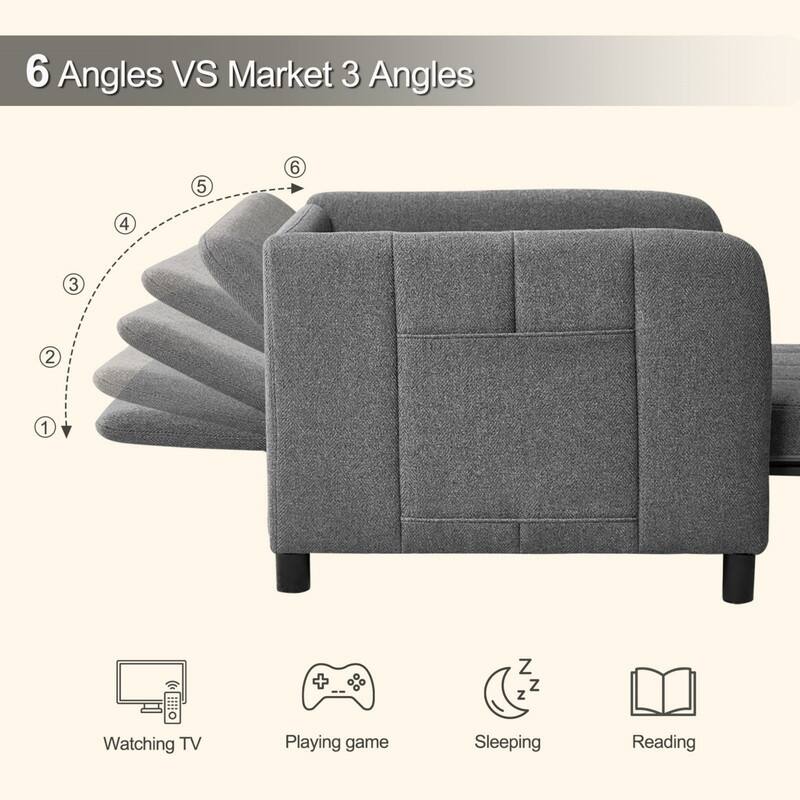 84" 4-in-1 Pull Out Recliner Chair Bed Sleeper Sofa Bed