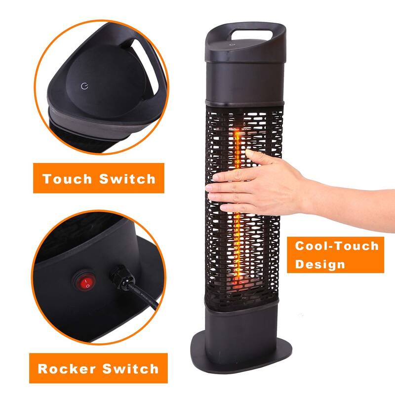 1000W Portable Halogen Indoor and Outdoor Patio Heater-Tip over protection