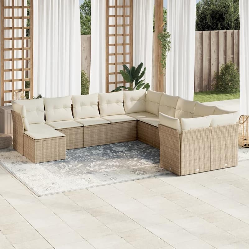 vidaXL Garden Sofa Set Beige - 21.7 x 21.7 x 14.6