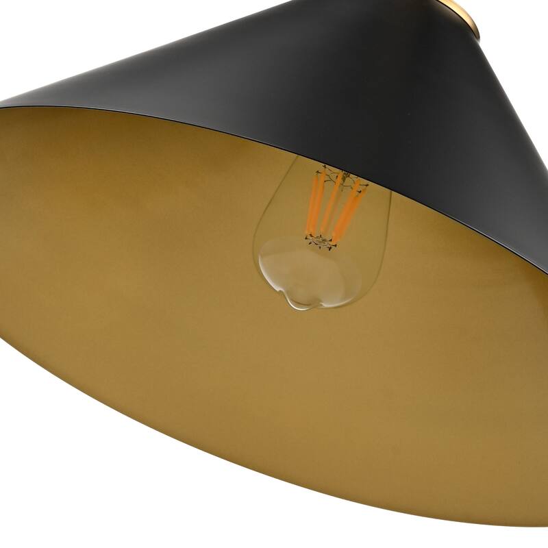 LamQee 1 -Light Metal Cone Pendant Light Adjustable Hanging Lighting - 15.7inch