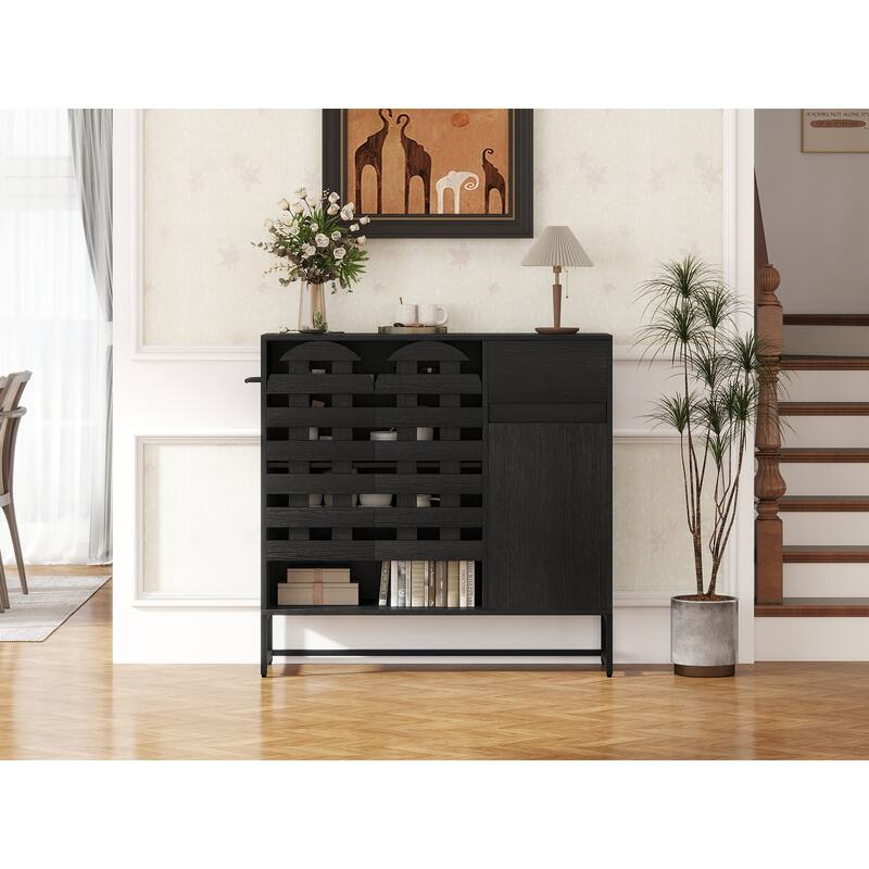 44.3"Sideboard Cabinet With Storage,Coffee Bar Console Table With Storage,Storage Cabinet With Arched Lattice Doors And Drawer