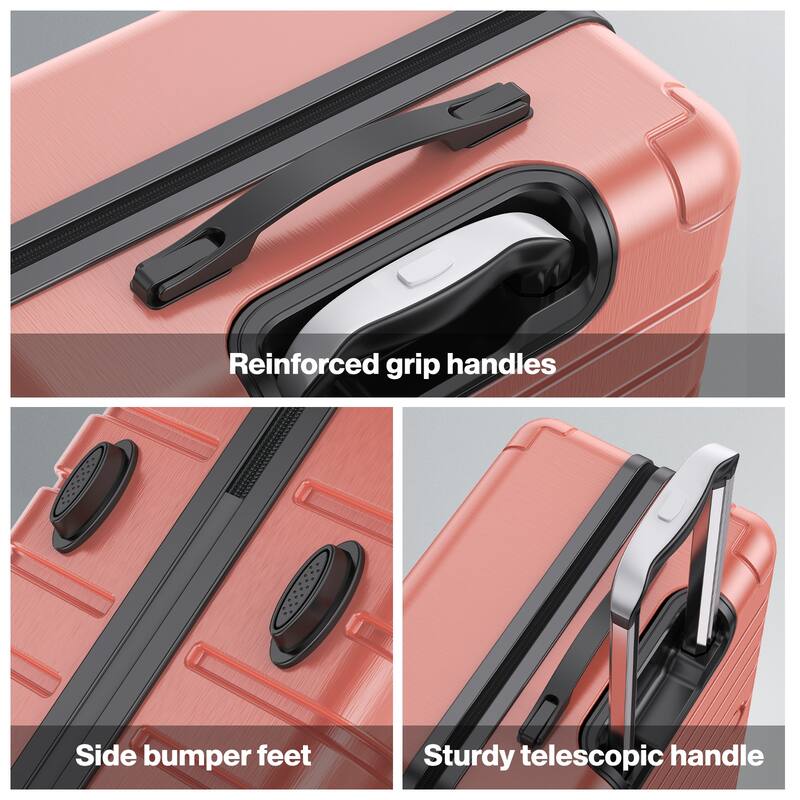 3 Piece PC+ABS Hardside Checked Spinner Luggage Set