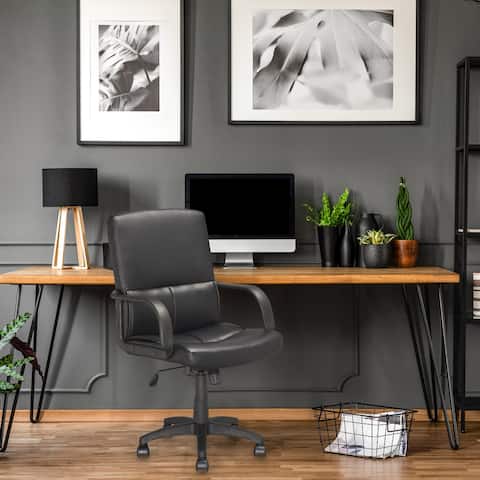 CorLiving Black Leatherette Office Chair