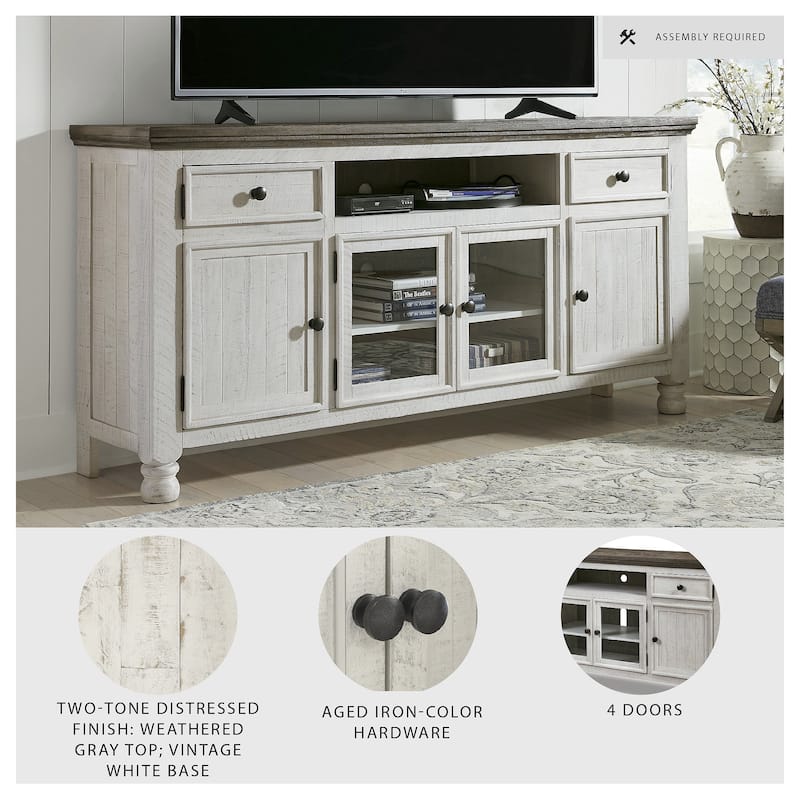 Ashley Furniture Havalance Two-Tone TV Stand - 74"W x 18"D x 36"H