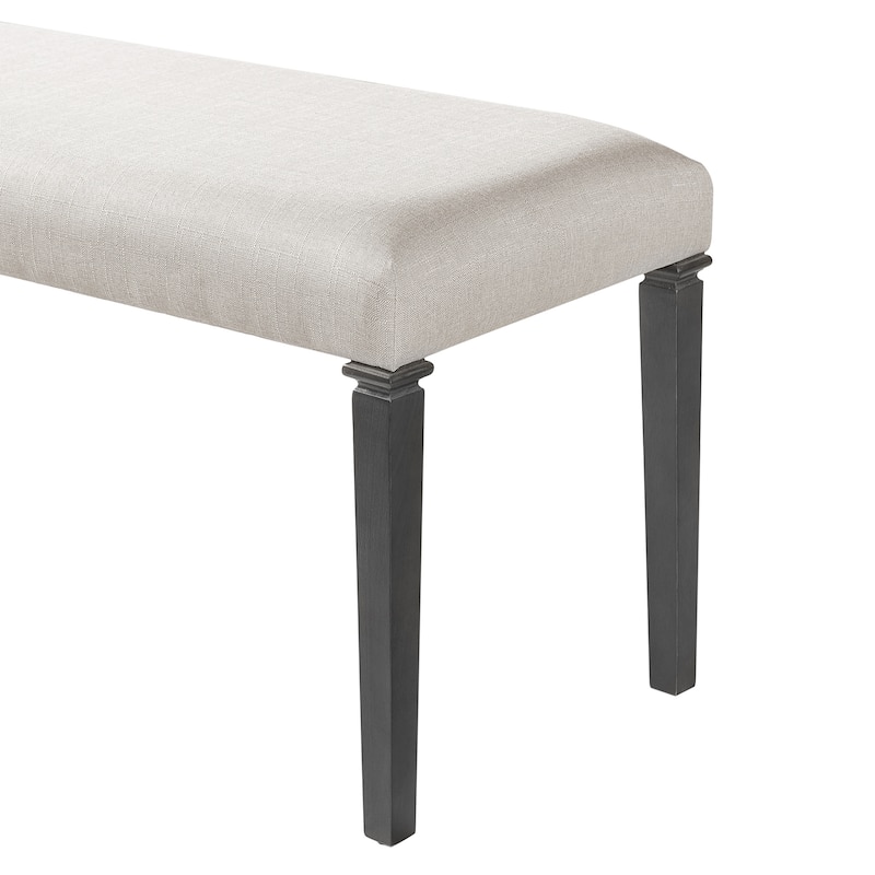 6 -Piece Dining Room Set, Wooden Rectangular Dining Table with 4 Chairs and Bench