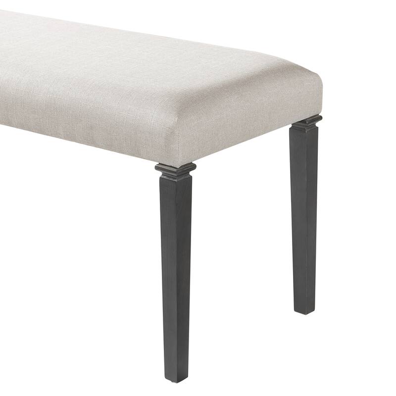 6-Piece Dining Table Set, Including 1 Rectangular Table, 4 Upholstered Chairs & 1 Bench, Wooden Kitchen Table & Chair Set