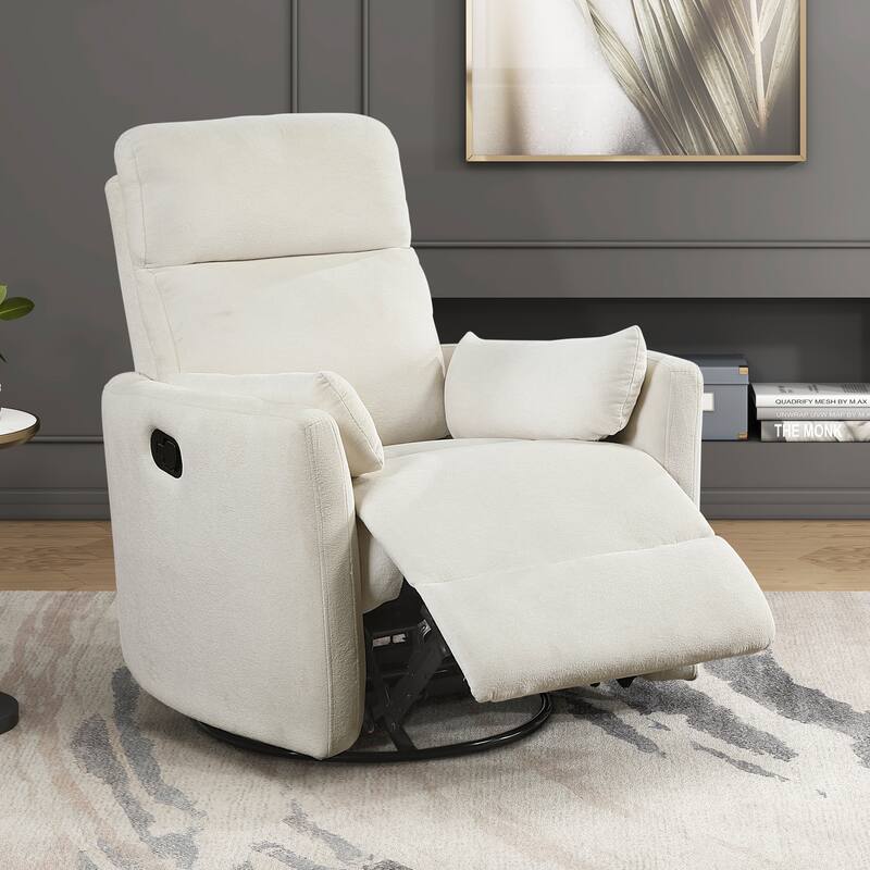 Fremont & Park Lennon 35" Microfiber Manual Swivel Glider Recliner - Removable Back