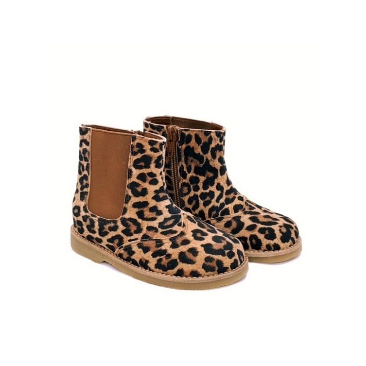 leopard girls boots