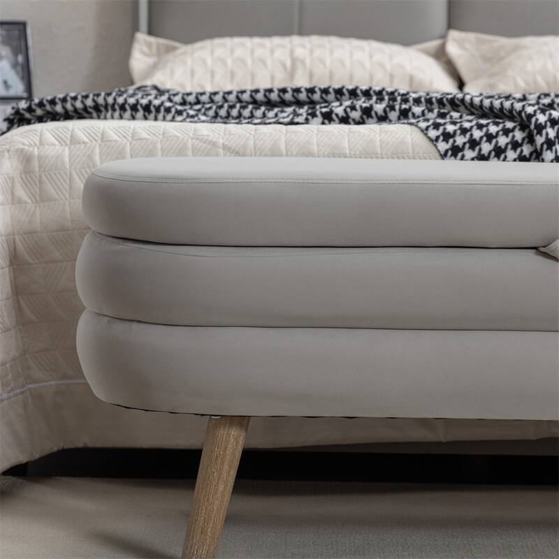 Storage Bench Bedroom Bench With Wood Legs For Living Room Bedroom