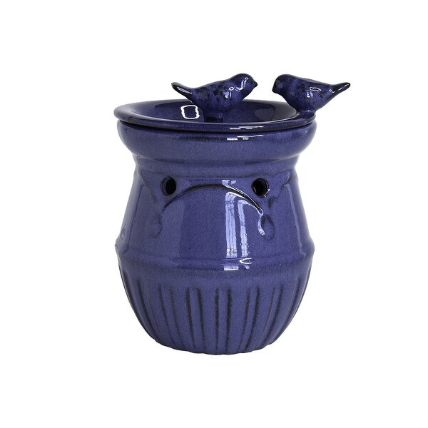 Home Indoor Decorative Scented Blue Birds Full Size Ceramic Wax Warmer - Blue - N/A