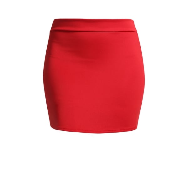 red bodycon mini skirt