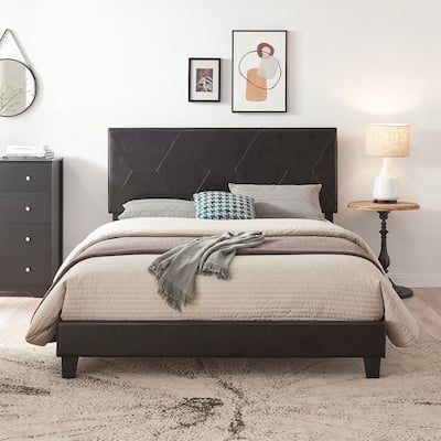 Queen Size Upholstered Platform Bed Frame
