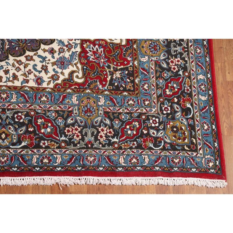 Medallion Kashan Turkish Area Rug Machine Made Living Room Carpet - 9'8" x 13'0"