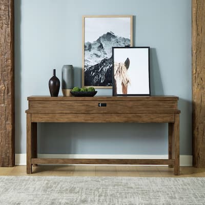 Pinebrook Ridge Weathered Toffee Console Bar Table