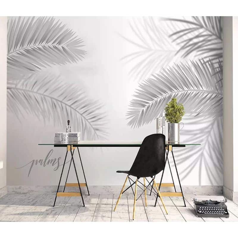 GK Wall Design Dark Palm Leaves Tropical Removable Wallpaper