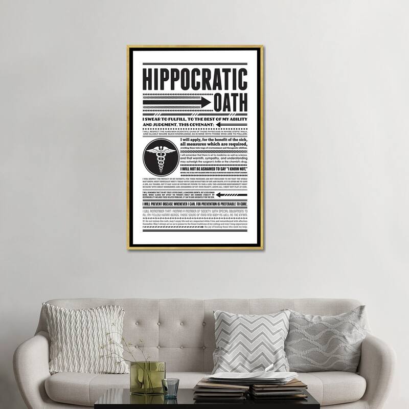iCanvas "Hippocratic Oath" by Benton Park Prints Framed Canvas Print