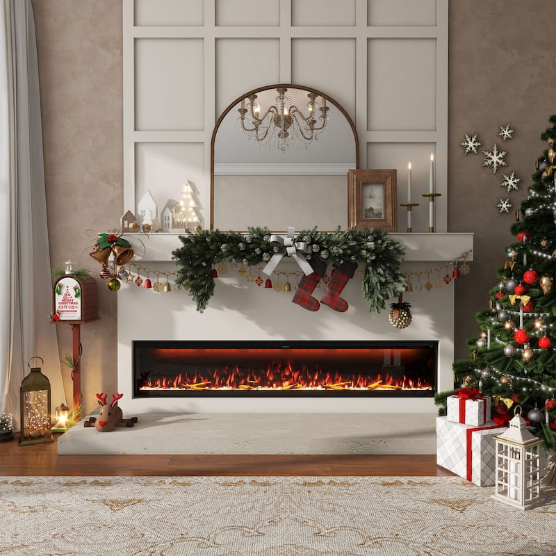 Clihome 42-88 INCH Recessed Wall-Mounted Intelligent Control Electric Fireplace