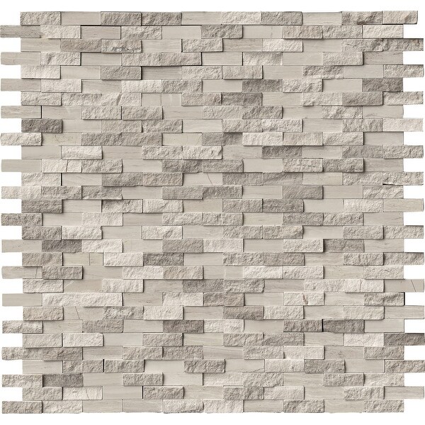 MSI WHTOAK-SFIL10MM 12" x 12" Random Linear Mosaic Wall Tile - Smooth Stone Visual - Sold by Carton (10 SF/Carton)
