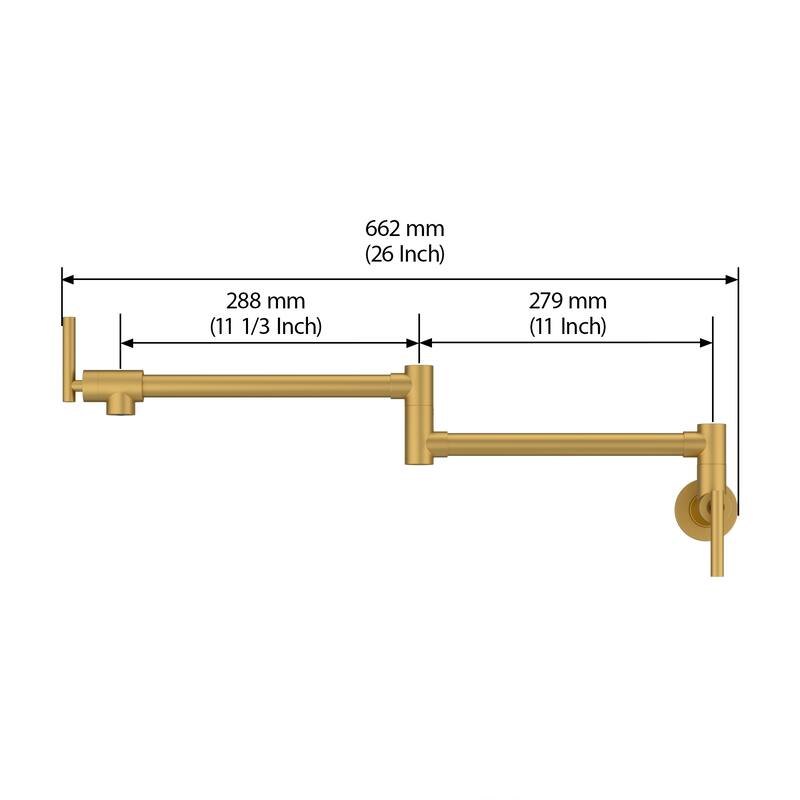 Lordear Wall Mount Brassmetal Pot Filler Faucet with Single Hole 360 Degree Rotation Dual Joints