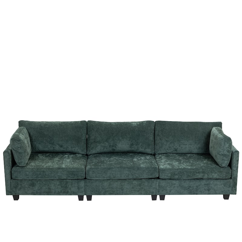 111" Chenille Living Room 3-Seater Sofa Sectional Sofa Cloud-soft Sitting