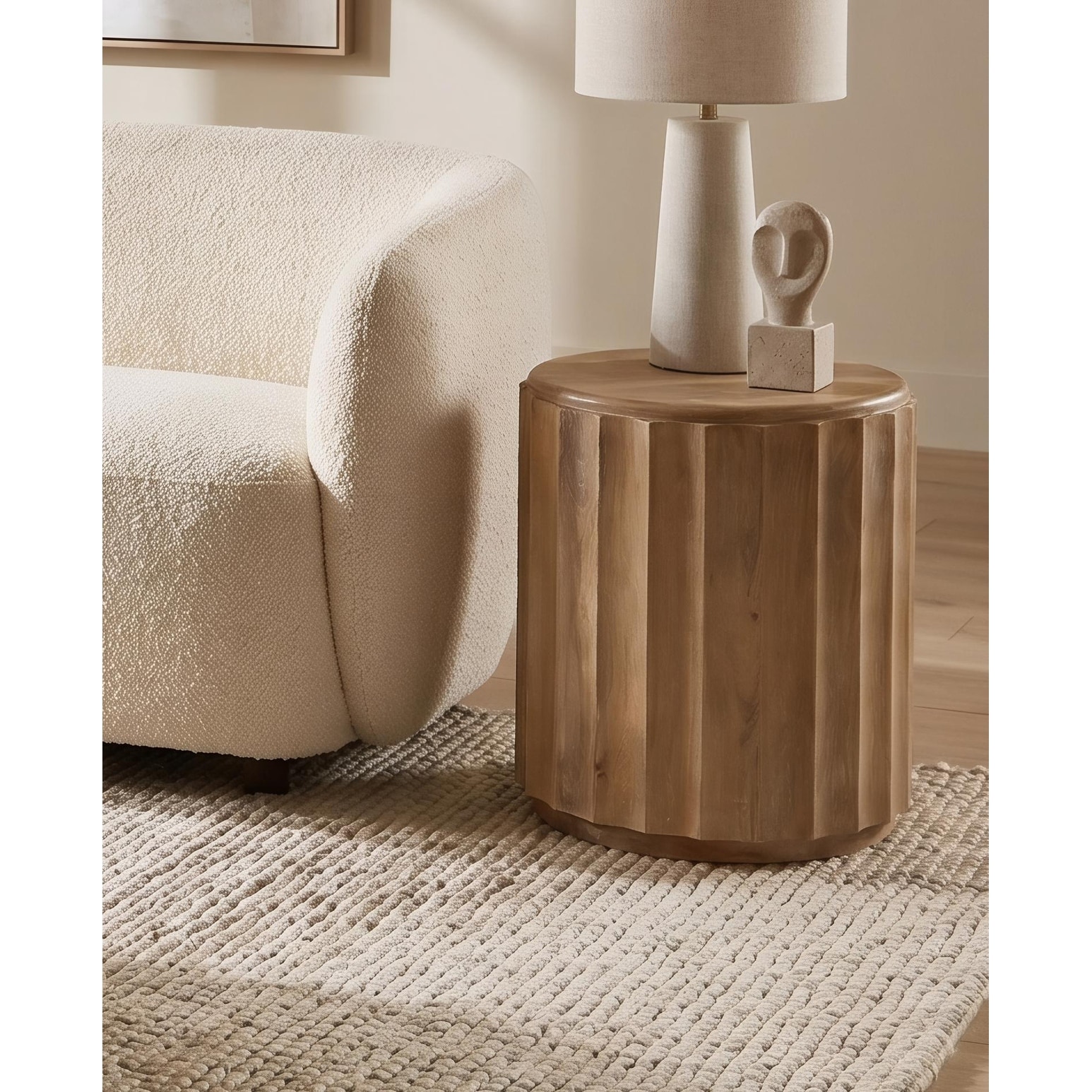 Sydney Round Solid Wood End Table