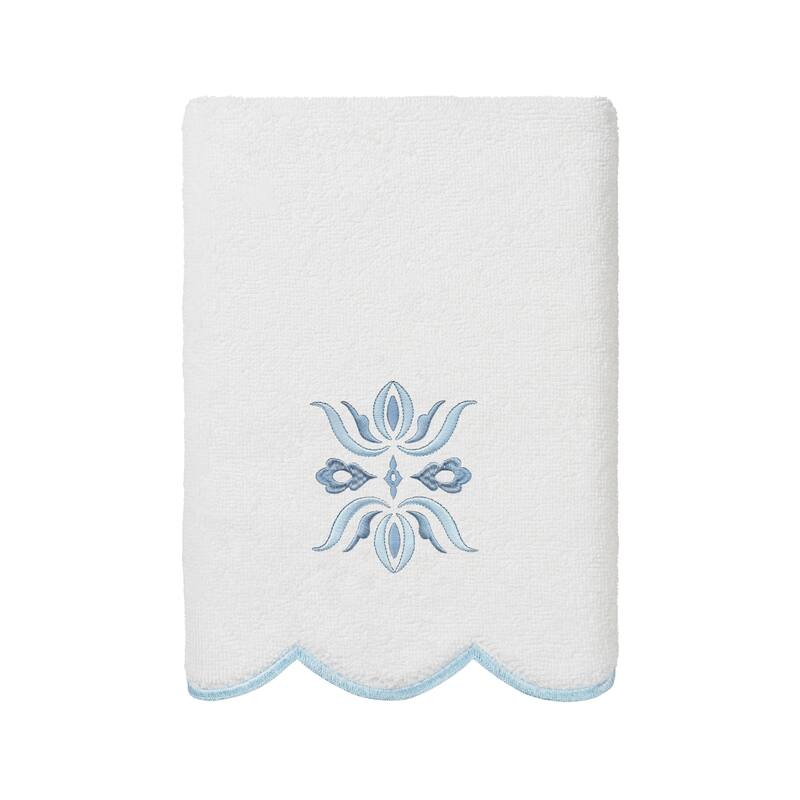 Authentic Hotel and Spa 100% Turkish Cotton FLOWER CREST Scallop Towel Collection