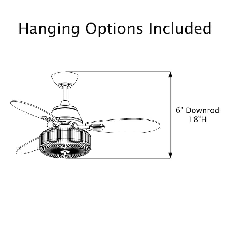 Frederick River of Goods 3-blade 42-inch Modern Indoor Ceiling Fan with Pink Shade and Remote Control - 42" x 42" x 18"