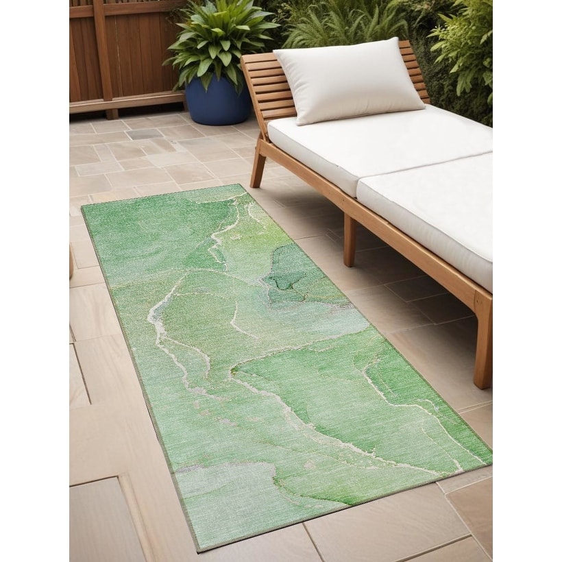 Allus Artistic Abstract Weather Resistant Classic Meets Modern Outdoor Rug