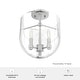 preview thumbnail 5 of 6, Hunter Sacha 3-Light Semi-Flush Mount Ceiling Light w/ Clear Glass - Entry, Dining Room, Kitchen Table - Modern, Low-Profile