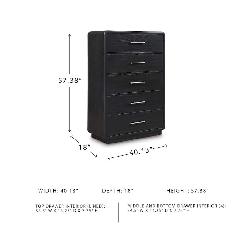 Signature Design by Ashley Rowanbeck Black Chest of Drawers