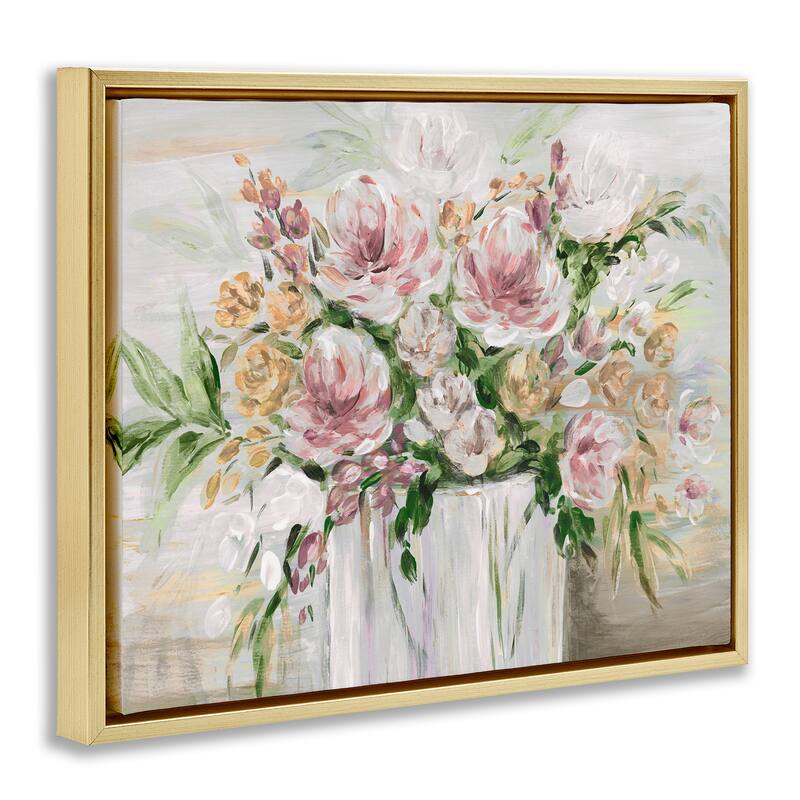Stupell Country Style Floral Assortment Framed Floater Canvas Wall Art Design By Kristen Brockmon