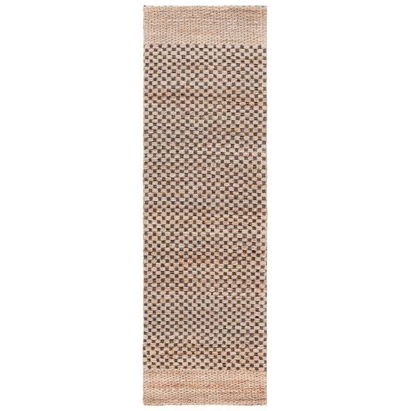 SAFAVIEH Hand-Woven Natural Fiber Maribel Casual Jute Rug - 2'3" x 8' Runner - Natural/Black