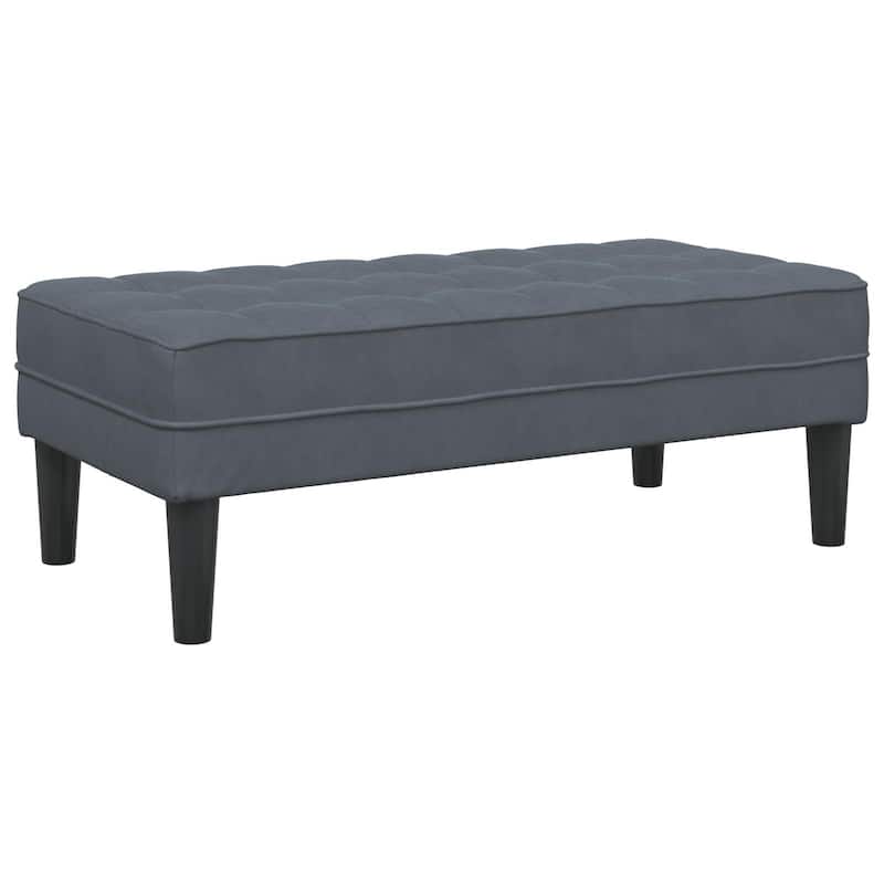 vidaXL Garden Sofa L-Shaped Black/Dark Grey/Light Grey Velvet - 68.1 x 51.6 x 26.4