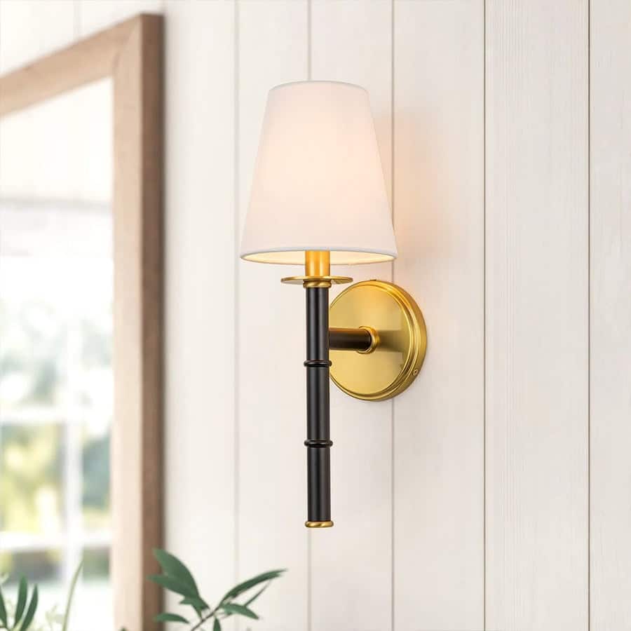 1-Light Classic French Tapered Linen Wall Lamp