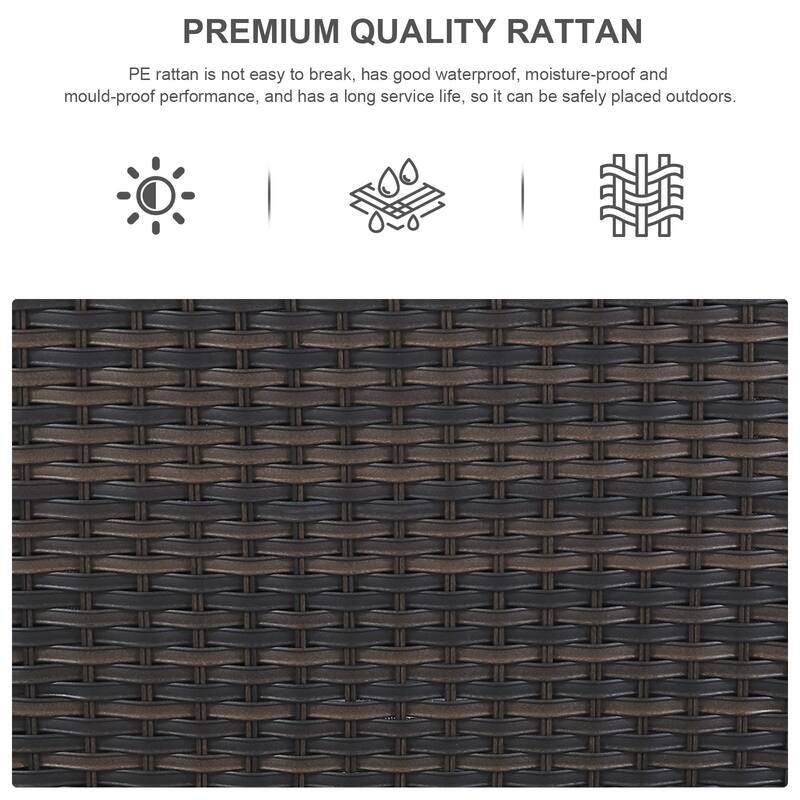 Wicker Patio Bistro Set with Swivel Chair - Brown