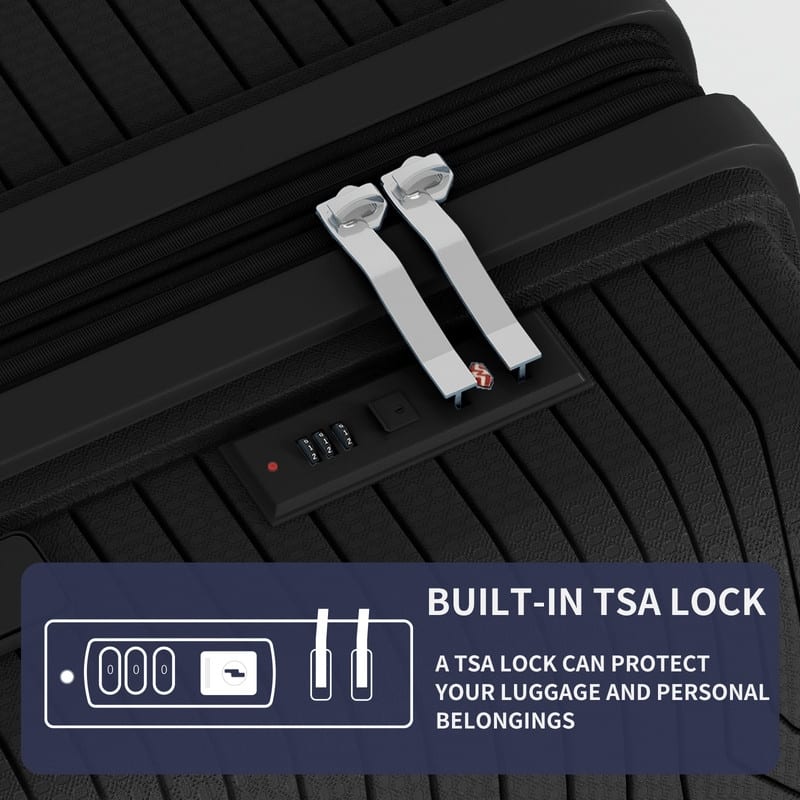 Mixoy Light weight Luggage with Spinner Wheels & YKK Zipper, 3-Piece Suitcase ABS Hardside Luggage Set with TSA Lock