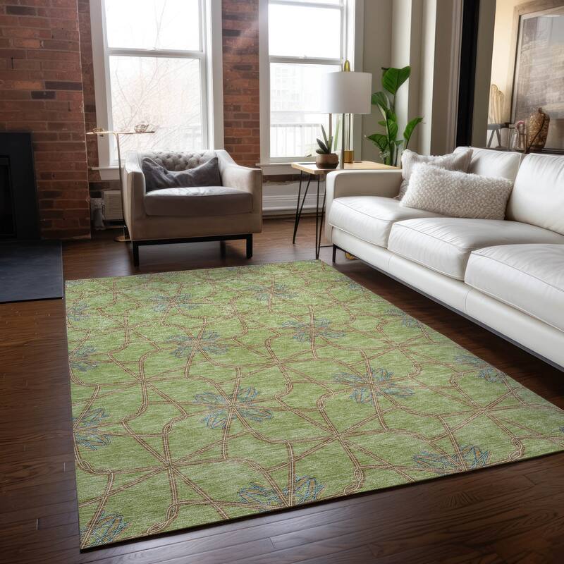 Machine Washable Indoor/ Outdoor Chantille Contempoary Whimsy Rug