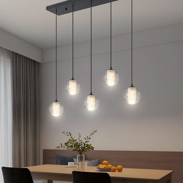 Starsky 5 Light Modern Linear Chandelier Cluster Kitchen Island