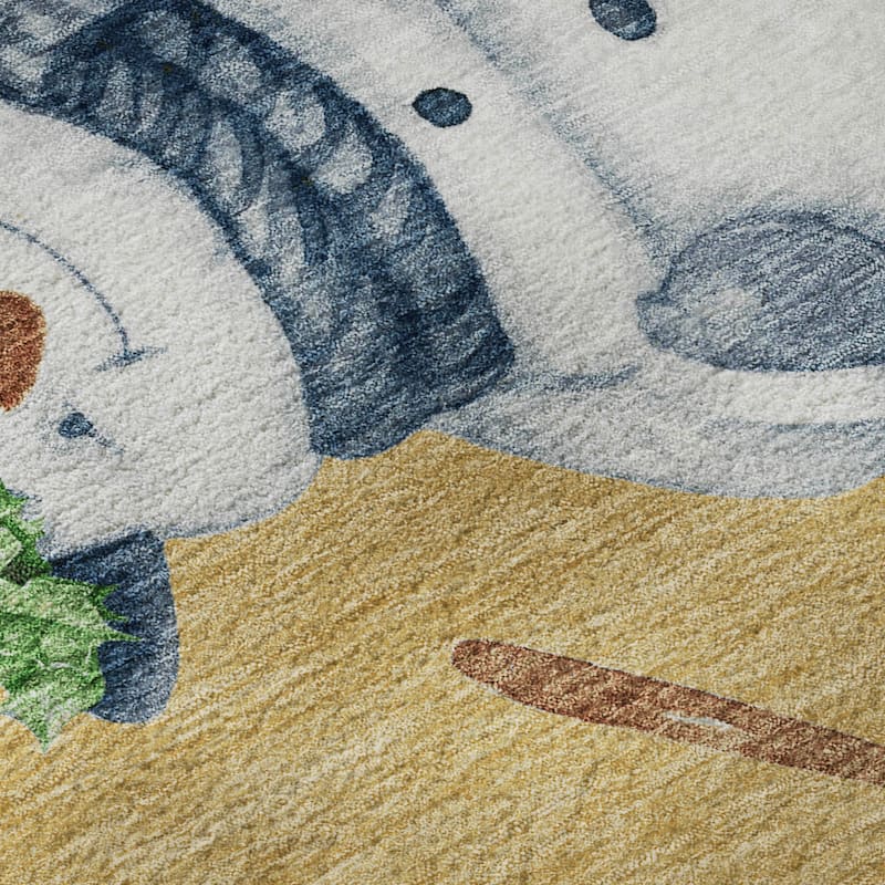 Premium Washable Super Soft Winter Holiday Snowman Mayfield Rug