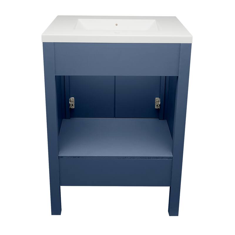Nevado 25 in. W x 19 in. D x 36 in. H Bath Vanity in with White Cultured Marble Top Single Hole