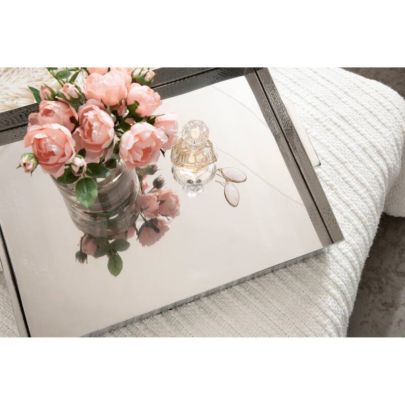 Kate and Laurel Samana Rectangle Metal Tray