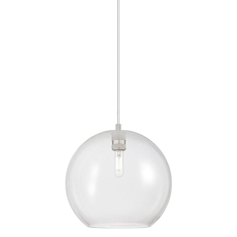 Innovations Lighting 434-1P-12-12 Crown Point Pendant Crown Point 12" - Satin Nickel / Clear