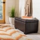 preview thumbnail 1 of 16, SAFAVIEH Manhattan Storage Tufted Ottoman Bench Brown