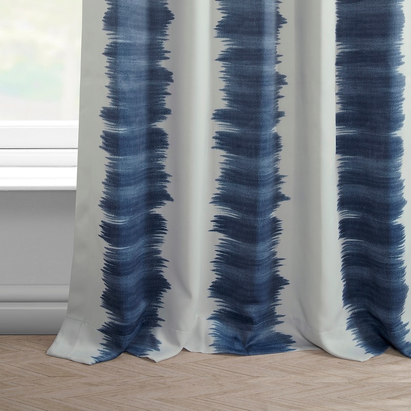 Exclusive Fabrics Flambe Striped Pattern Room Darkening Curtain Panel Pair (2 Panels)