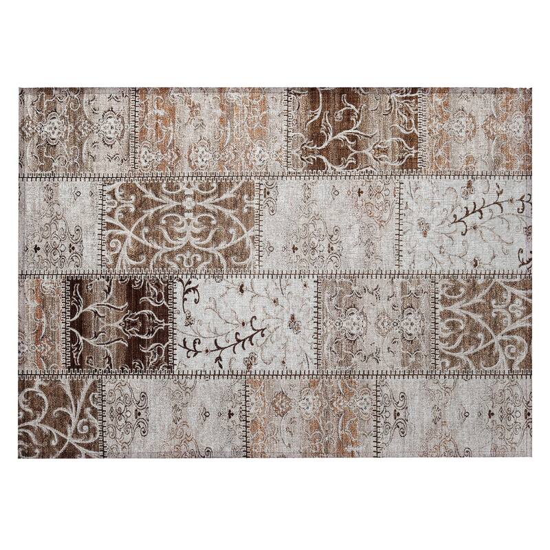 Elz Patchwork Weather Resistant Classic Meets Modern Outdoor Rug